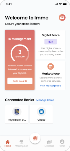 Imme app home screen