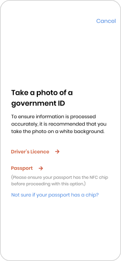 Imme ID upload screen