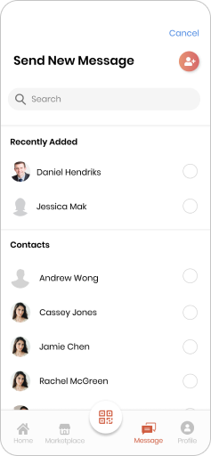 Imme messages screen