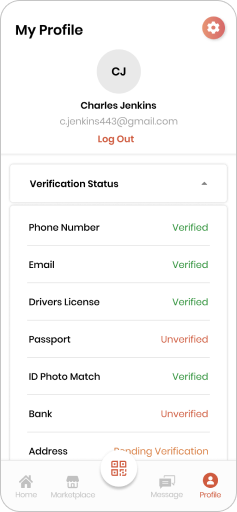 Imme user profile screen
