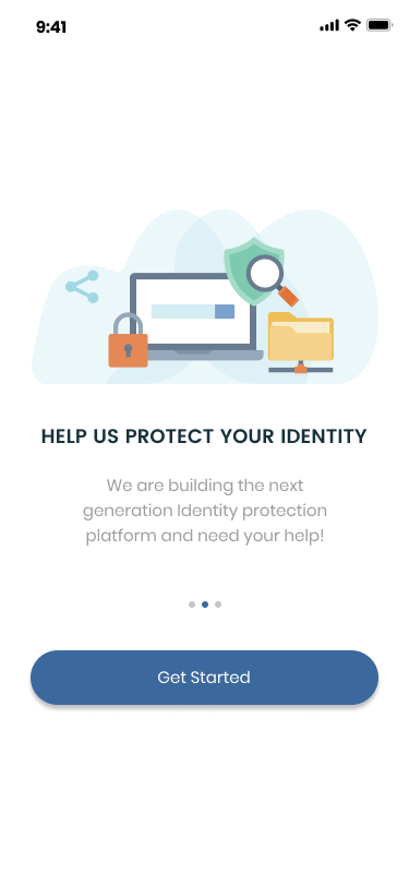 Help us protect your identity screen